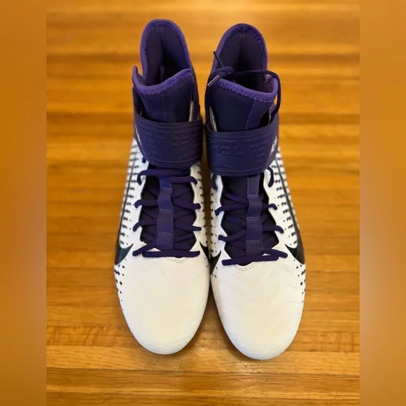 Size 15 New Nike Alpha Menace Pro 2 Football Cleats Purple White AQ3209-105